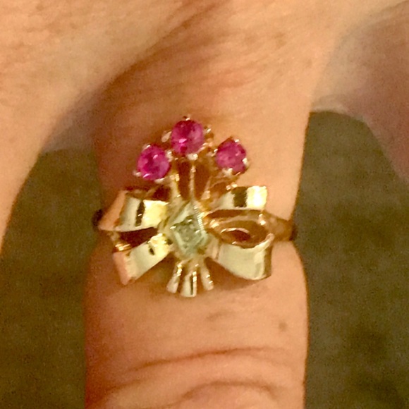 ❌❌❌SOLD ❌❌❌RUBIES AND DIAMOND 14 KT ROSE GOLD RING - Picture 16 of 16